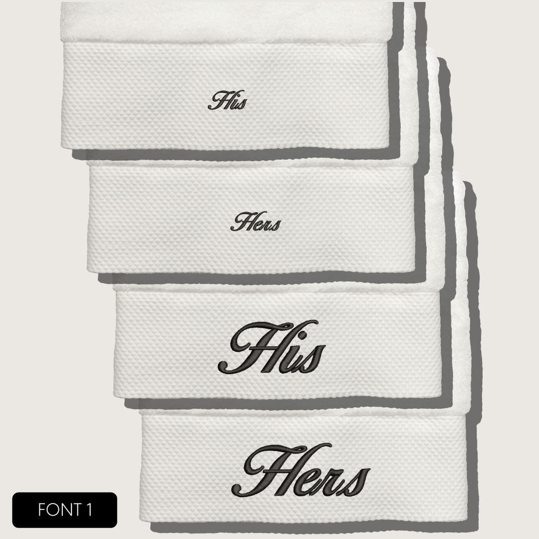 His & Hers Everyday Embroidered Towel