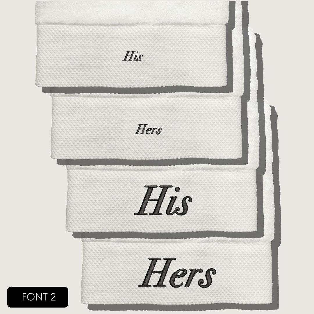 His & Hers Everyday Embroidered Towel